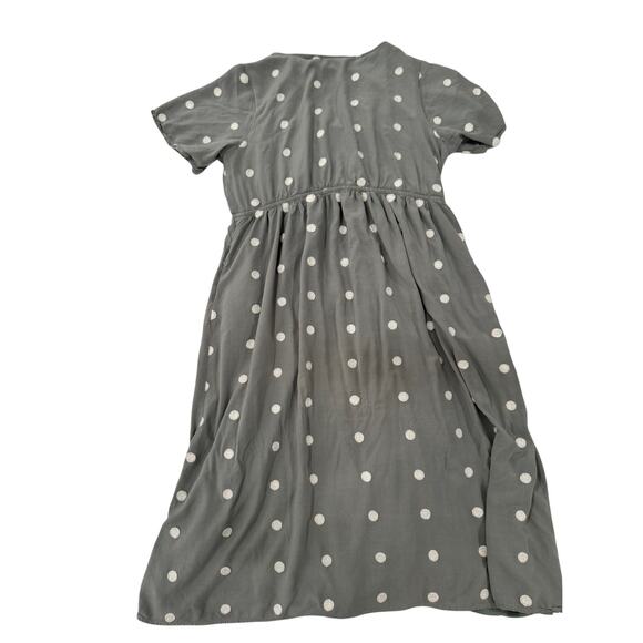 Bohme Wrap Midi Dress Women's Large Sage Green Pockets Boho Cottagecore Peasant - Picture 2 of 16